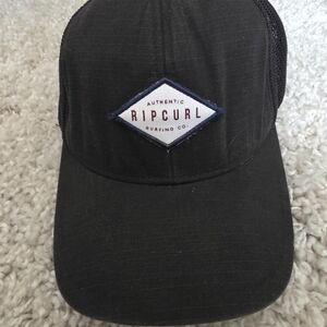Rip Curl Black and White Logo Trucker Hat